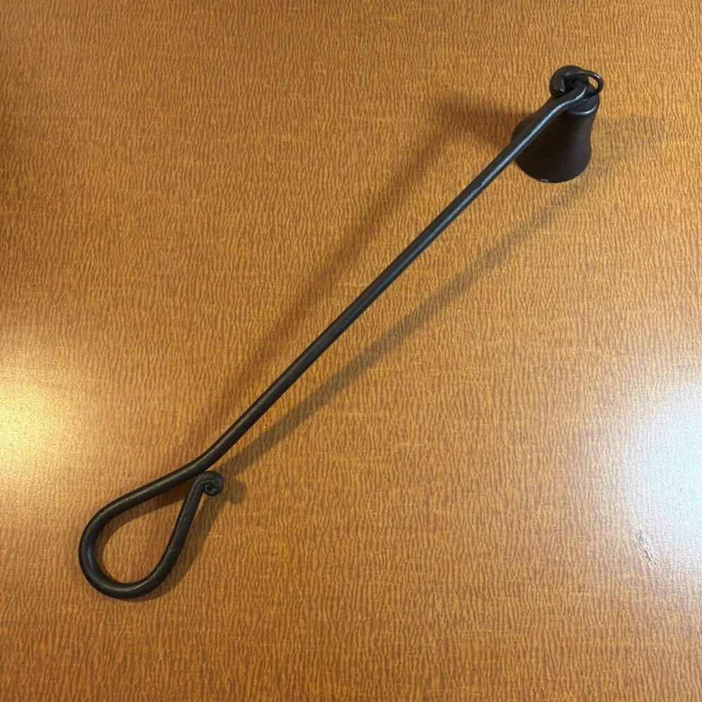 Decorative Wrought Iron Candle Snuffer, Long Handle Black Candle Extinguisher